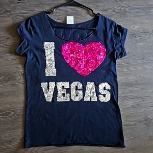 XS PINK Las Vegas sequined shirt